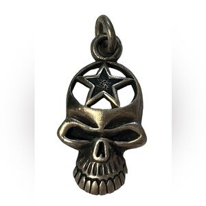STERLING SKULL PENDANT 925 OXIDIZED ANTIQUED SILVER 9 GRAMS